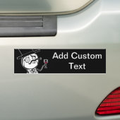 LulzSec Monocle Man VOEG JE EIGEN TEKST TOE Bumper Bumpersticker (Op auto)