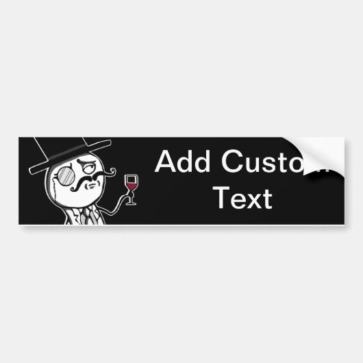 LulzSec Monocle Man VOEG JE EIGEN TEKST TOE Bumper Bumpersticker (Voorkant)