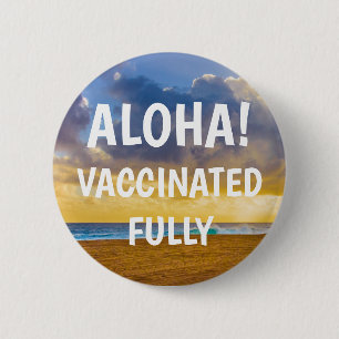 Lumahai Beach, Hawaiian Aloha gevaccineerde Button