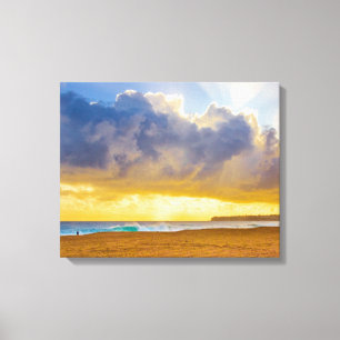 Lumahai Beach, Kauai, Hawaii Canvas Afdruk