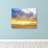 Lumahai Beach, Kauai, Hawaii Canvas Afdruk (Insitu (Houten vloer))