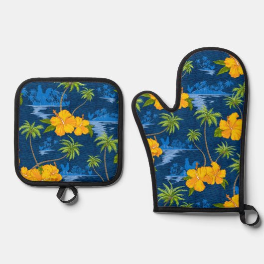 Lumahai Beach Verborgen Hawaï Ovenwant & Pannenlap Set (Voorkant)