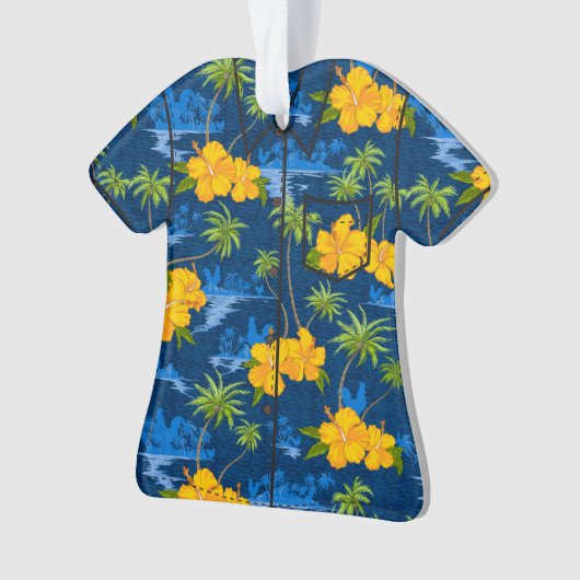 Lumahai Beach Verborgen Hawaii Aloha Shirt Ornament (voorkant)