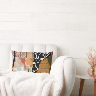 Lumbaalkussen, abstract mixed media ontwerp kussen