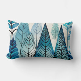 Lumbale blauwe kerstbomen kussen