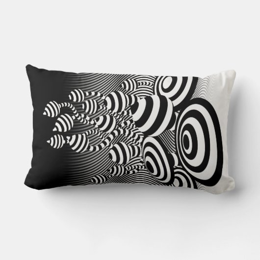 Lumbale kussen Magic Mushrooms optisch ontwerp. (Achterkant)