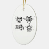 Lumbale wervelkolomstructuur keramisch ornament (Links)