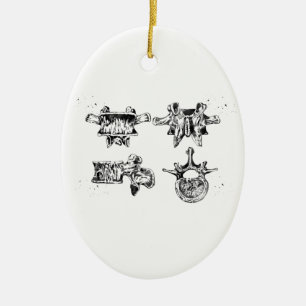 Lumbale wervelkolomstructuur keramisch ornament
