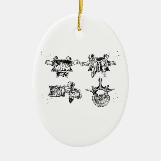 Lumbale wervelkolomstructuur keramisch ornament (Voorkant)