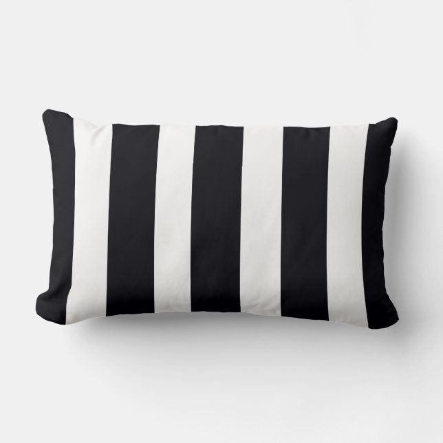 Lumbar Accent Pillow elegant Black & White Stripes Kussen (Voorkant)