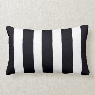 Lumbar Accent Pillow elegant Black & White Stripes Kussen