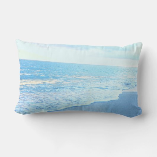 Lumbar Beach-Sierkussen: Prachtige Turquoise Blue Kussen (Achterkant)