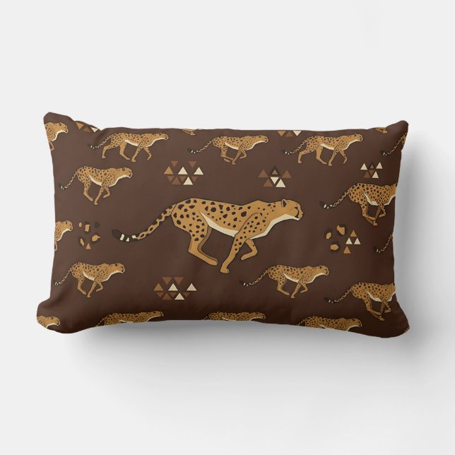 Lumbar Kussen Cheetah Chocolade Bruin (Voorkant)
