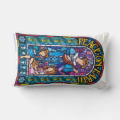 Lumbar-kussen Glas in lood Vrede op aarde Kussen (Achterkant)