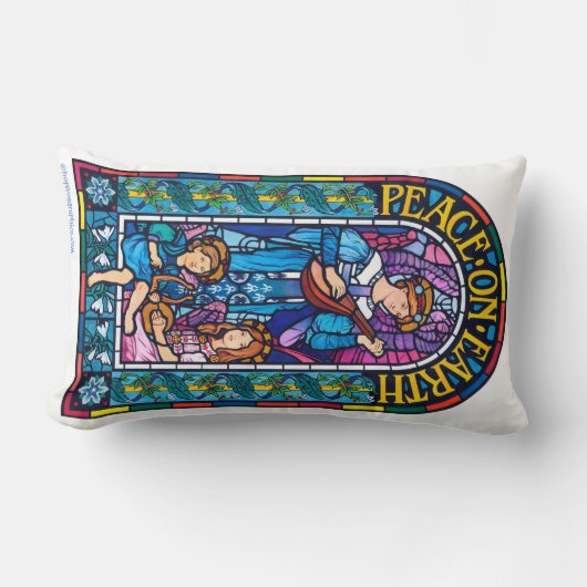 Lumbar-kussen Glas in lood Vrede op aarde Kussen (Voorkant)