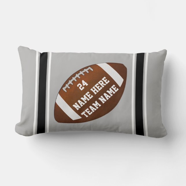 Lumbar Persoonlijke Football Pillow, TEKST, KLEURE Kussen (Voorkant)