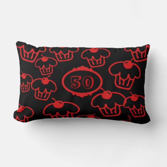 Lumbar Pillow Cupcakes 50e verjaardag Kussen (Voorkant)