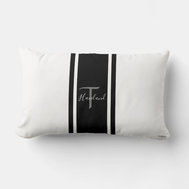 Lumbar Pillow HAMbyWG - zwart-wit Kussen (Voorkant)