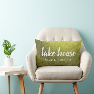 Lumbar Pillow Lake House Custom Coordinates Kussen