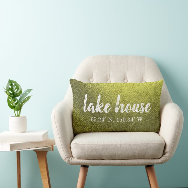 Lumbar Pillow Lake House Custom Coordinates Kussen (Stoel)