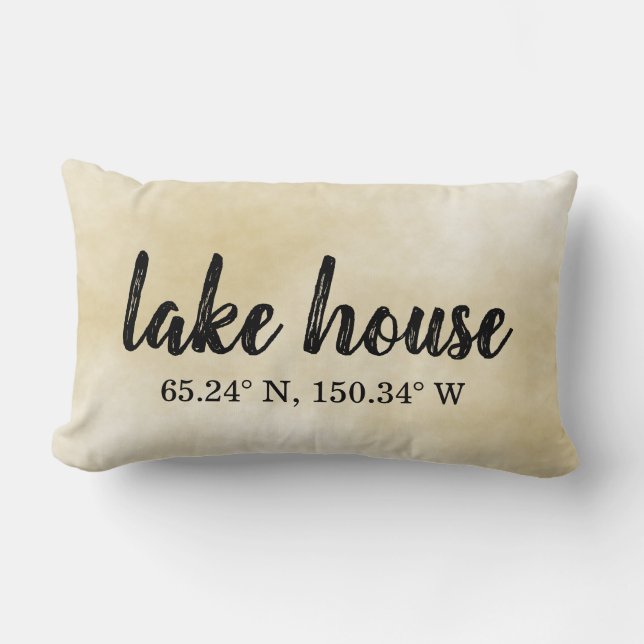 Lumbar Pillow Lake House Custom Coordinates Kussen (Voorkant)