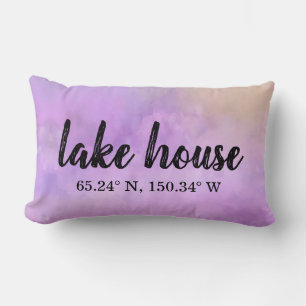 Lumbar Pillow Lake House Custom Coordinates Kussen