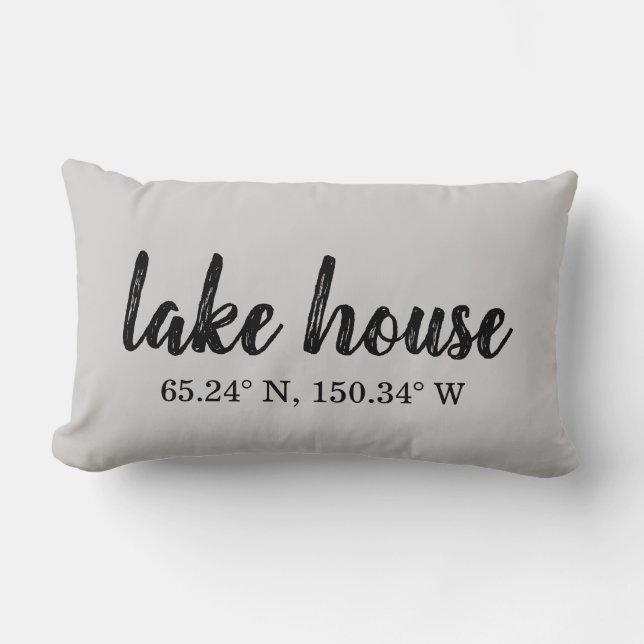 Lumbar Pillow Lake House Custom Coordinates Kussen (Voorkant)
