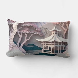 Lumbar Pillow Landscape Cutout Pavilion Kussen