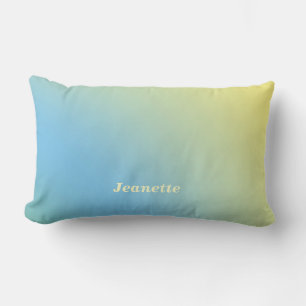 Lumbar Pillow Pastel Blue tot Yellow Fade Kussen