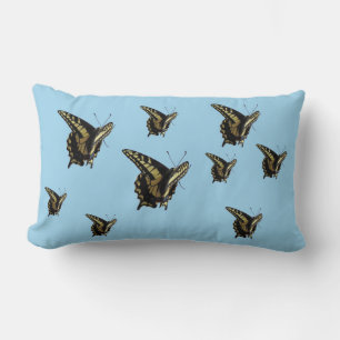 Lumbar Pillow - Swallowtail Butterflies op Blue Kussen