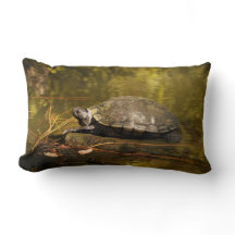 Lumbar Pillow - Turtle on Log-in Pond
