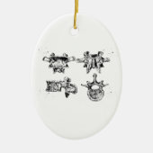 Lumbarstructuur van de wervelkolom keramisch ornament (Voorkant)