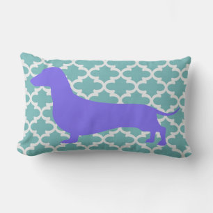 Lumber Cushion - Paarse Silhouette Dachshund Kussen