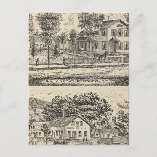 Lumber en Grist Mills in Arlington Vermont Briefkaart (Voorkant)