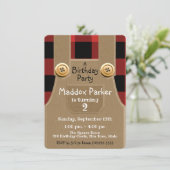 Lumber Jack overalls verjaardagsfeestje Kaart (Staand voorkant)