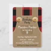 Lumber Jack overalls verjaardagsfeestje Kaart (Voorkant)