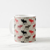 Lumber Red Black Grey Silhouette Antler Deer Koffiemok (Voorkant links)