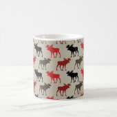 Lumber Red Black Grey Silhouette Antler Deer Koffiemok (Center)