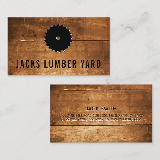 Lumber Saw | Houten paneel Visitekaartje (Voorkant / Achterkant)