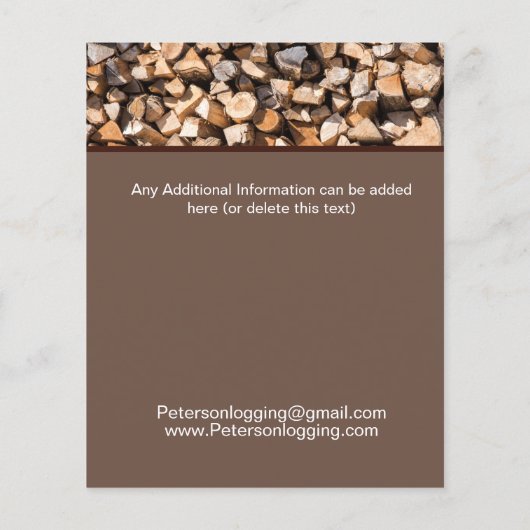 Lumber Timber Yard Firewood Business Flyer (Achterkant)
