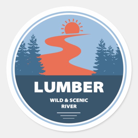 Lumber Wild and Schilderachtig River, North Caroli Ronde Sticker (Voorkant)