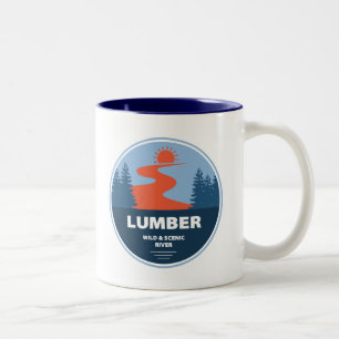 Lumber Wild and Schilderachtig River, North Caroli Tweekleurige Koffiemok