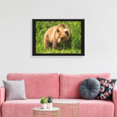 Lumbering Grizzly Beer Canvas afdrukken (Insitu (Woonkamer))