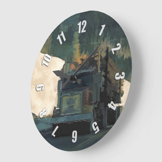 Lumbering Logging Truck Grote Klok (Hoek)