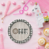 Lumberjack 1e Verjaardag Papier Bord - EEN Wit (Feest)