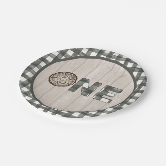 Lumberjack 1e Verjaardag Papier Bord - EEN Wit (Gekanteld)