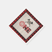 Lumberjack 1e verjaardag servet - Assen Red ONE (Hoek)