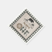 Lumberjack 1e Verjaardag Servet - Beer Wit (Hoek)