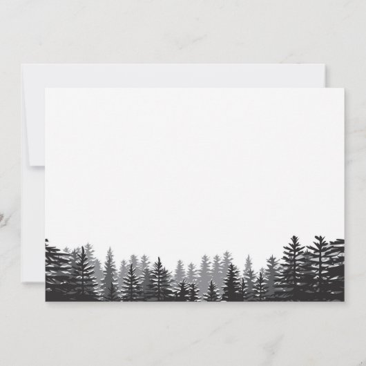 Lumberjack 1e Verjaardag Uitnodiging Beer Woodland (Achterkant)