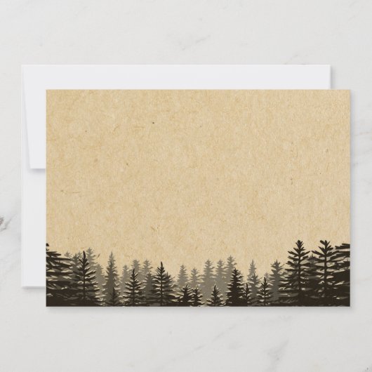 Lumberjack 1e Verjaardag Uitnodiging Beer Woodland (Achterkant)